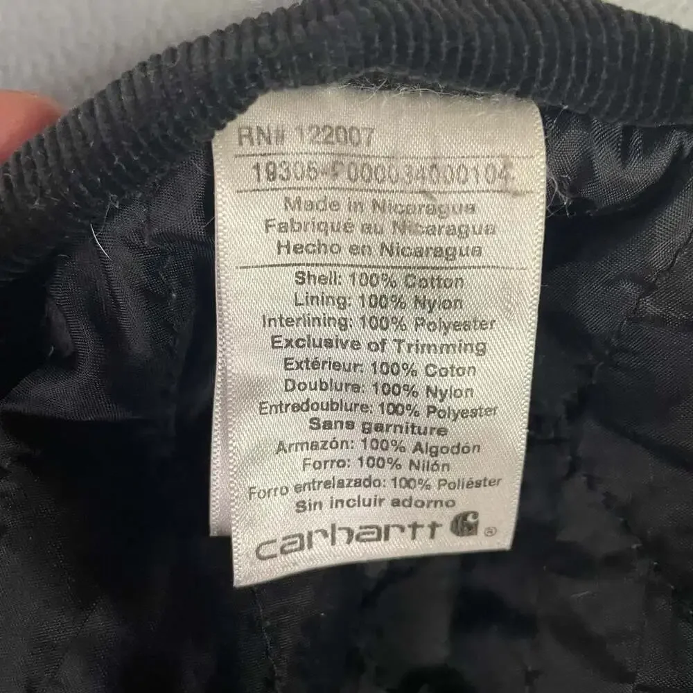 Carhartt Firm Duck Insulated Dog Chore Coat Black Measurements in photos